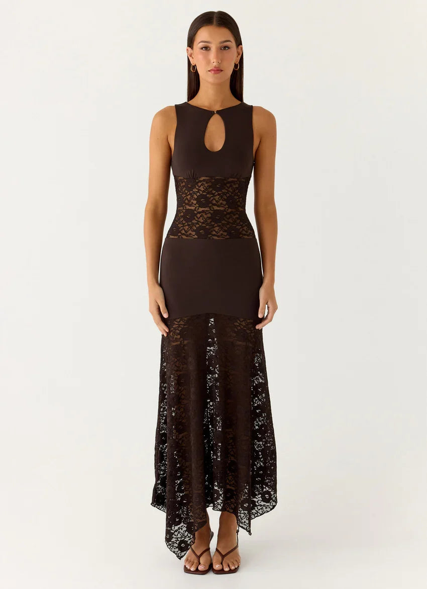 Koka Lace Maxi Dress - Cool Chocolate
