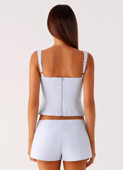 Coastline Bustier Top - Blue