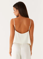 Kaia Cowl Neck Top - Butter