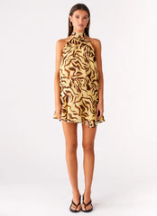 Zulla Backless Mini Dress - Laguna Print