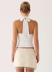 Khai Halter Top - White