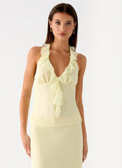 Log In Halter Top - Yellow
