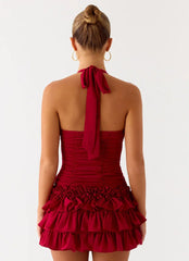 Someone Else Halter Top - Dark Cherry