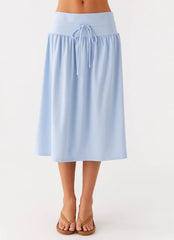 Silver Tides Midi Skirt - Blue
