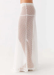 Velli Crochet Maxi Skirt - White