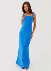 Sonya Square Neck Maxi Dress - Cobalt