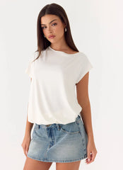 Silas Low Rise Denim Mini Skirt - Vintage Wash Blue
