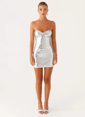 Pacha Sequin Mini Dress - Silver Sequin