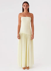 Eden Strapless Maxi Dress - Yellow