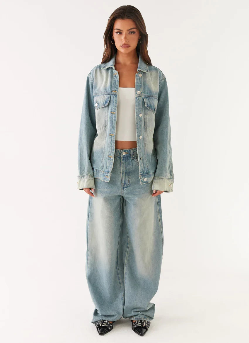Maxwell Denim Jacket - Washed Blue