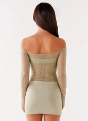 Collide Lace Mini Dress - Sage