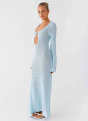 Seascape Crochet Maxi Dress - Blue