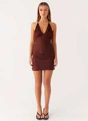 Mabel Halter Top - Chocolate