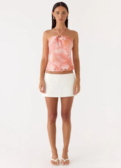 Julienne Beaded Top - Coral