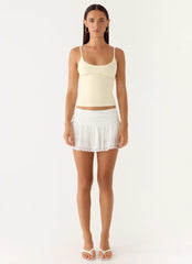 Overdue Low Rise Mini Skort - White
