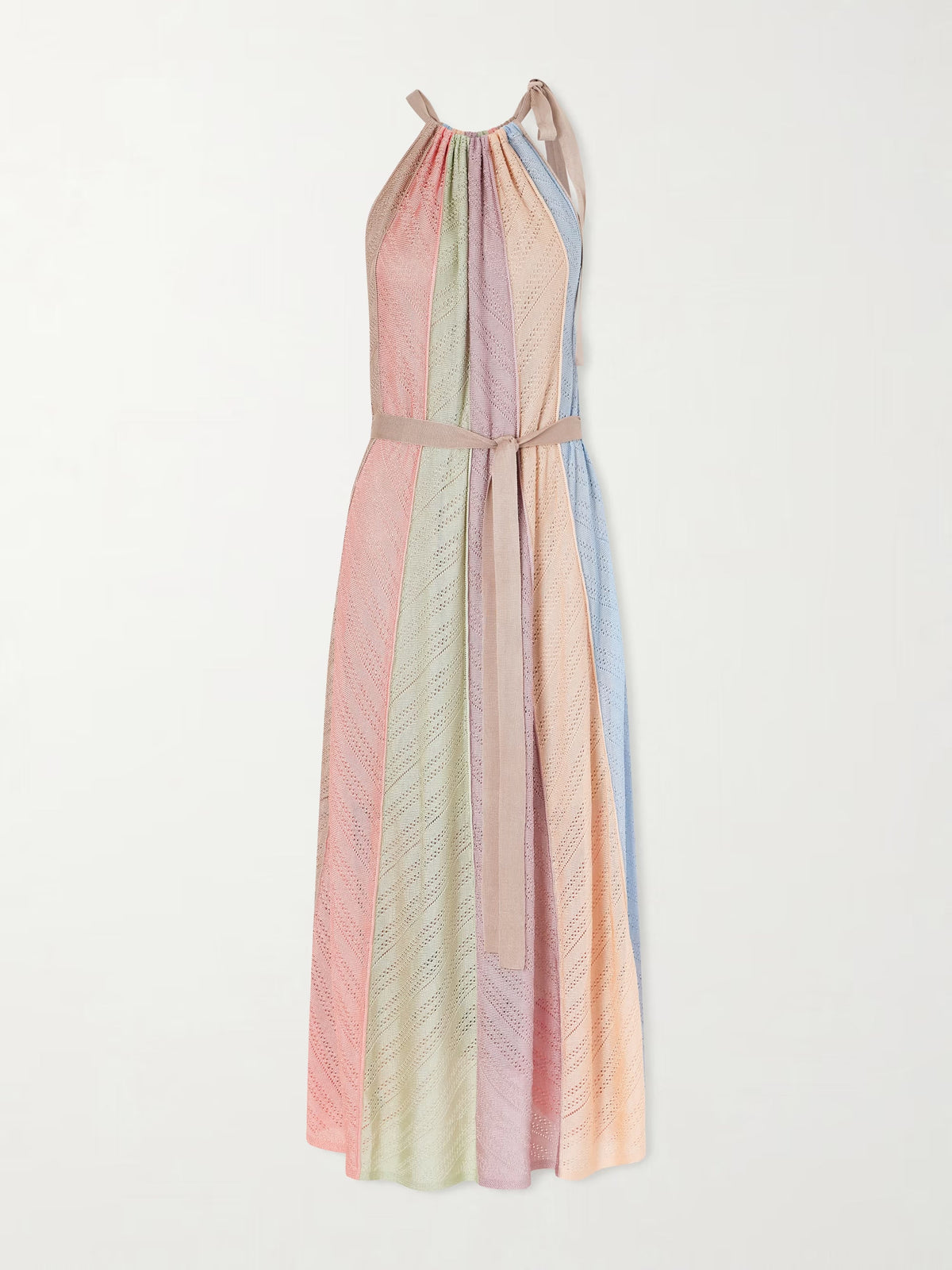 Mahon splice halter mesh midi dress