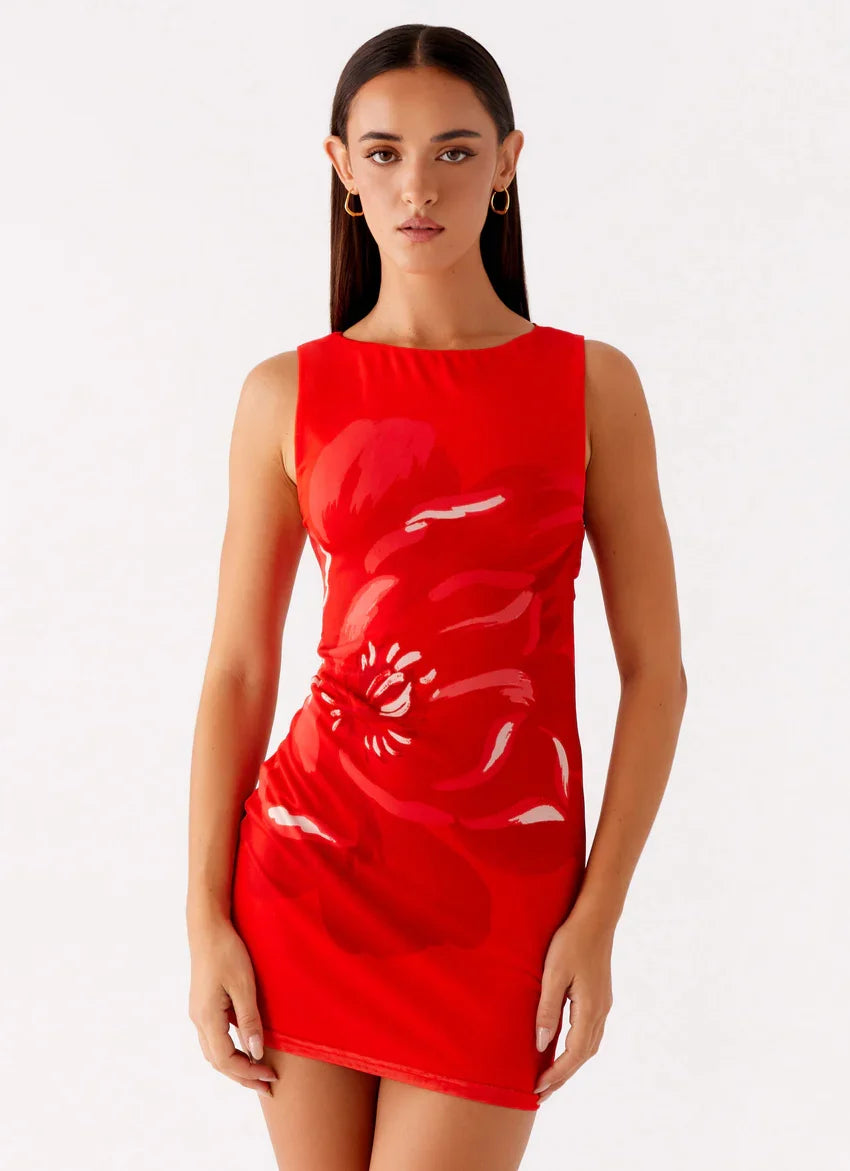 Happy Hour Mini Dress - Red