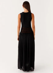Off Grid Crochet Maxi Dress - Black